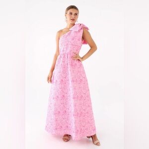 Abbey Glass Caroline Gown- Pink Bubble One-Shoulder